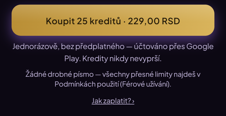 Tlačítko nákupu a pod ním odkaz na tento návod.