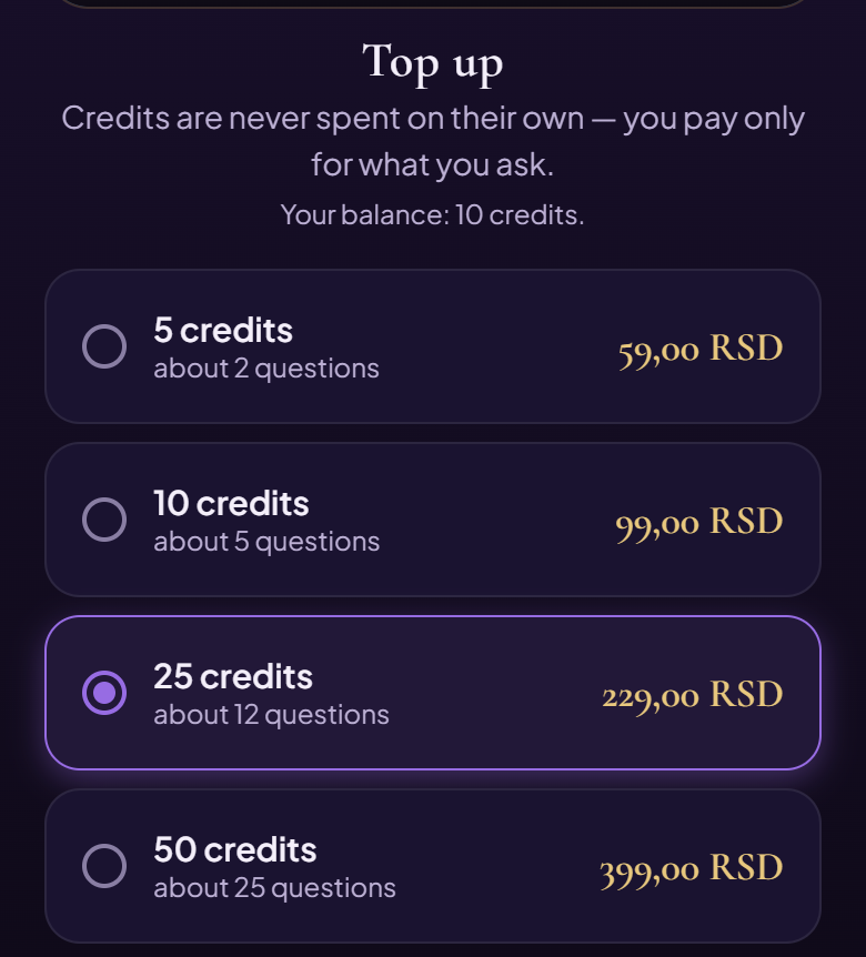 Packs on the Checkout screen. Prices in the picture are only an example — you’ll see the prices Google Play shows for your country.
