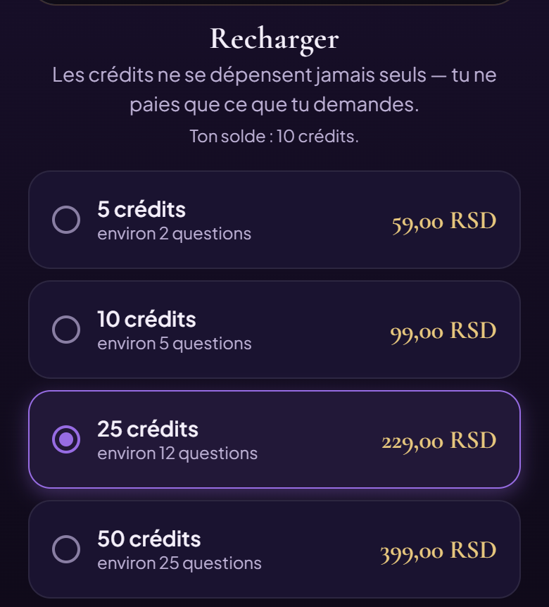 Les packs sur l’écran Boutique. Les prix de l’image ne sont qu’un exemple — tu vois les prix que Google Play affiche pour ton pays.