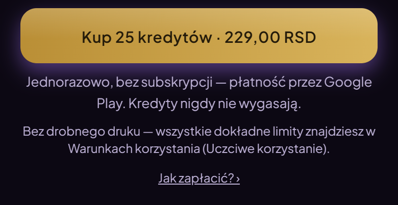 Przycisk zakupu, a pod nim link do tej instrukcji.
