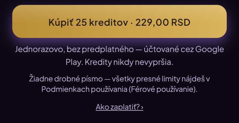Tlačidlo nákupu a pod ním odkaz na tento návod.
