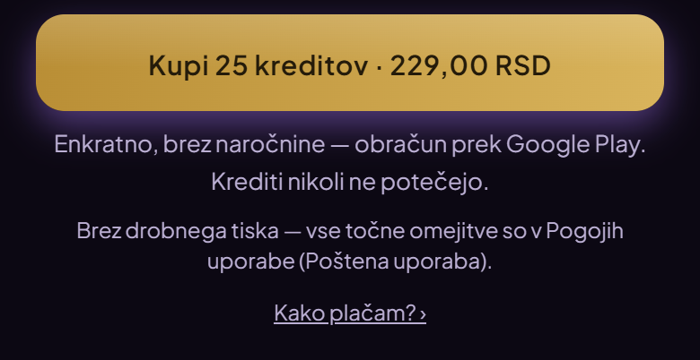 Gumb za nakup, pod njim pa povezava do teh navodil.